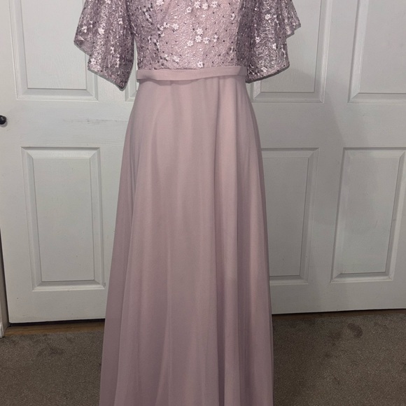 SHEIN Dresses & Skirts - Lavender Lace Top Chiffon Maxi Dress